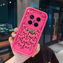 Ucuc Vivo X300 Pro Uyumlu Pembe Kırmızı Silikon Kılıf Darbeye Dayanıklı Kamera Koruma