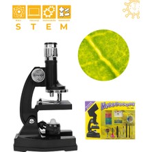 Temel Projeksiyonlu Mikroskop Seti 1200X Büyütme ve Hazır Preparatlı Bilim Kiti PTL1200