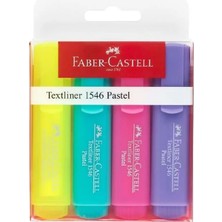 Faber-Castell Faber Castell Fosforlu Kalem 1546 Şeffaf 4’lü Set Pastel Renkler
