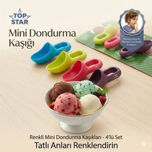 Direkstoktan Mini Dondurma Kaşığı 4lü Set - 10 cm Boyunda Plastik Dondurma Kaşıkları