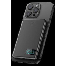 Nemere Newface PW595 5.000 Mah Dijital Göstergeli 20W Type-C ve 15W Kablosuz Şarj Pd Hızlı Şarj Magsafe Powerbank - Siyah