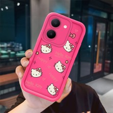 Ucuc Vivo Y27 5G/Y27S Uyumlu Pembe Kırmızı Silikon Kılıf Darbeye Dayanıklı Kamera Koruma