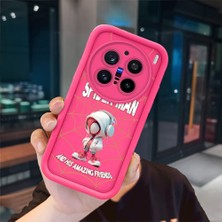 Ucuc Vivo X200 Pro Uyumlu Pembe Kırmızı Silikon Kılıf Darbeye Dayanıklı Kamera Koruma