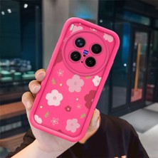 Ucuc Vivo X300 Pro Uyumlu Pembe Kırmızı Silikon Kılıf Darbeye Dayanıklı Kamera Koruma