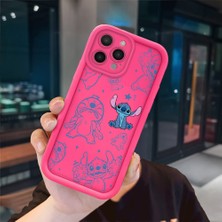 Ucuc iPhone 12 Pro Uyumlu Pembe Kırmızı Silikon Kılıf Darbeye Dayanıklı Kamera Koruma