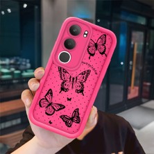 Ucuc Vivo Y19S 4G/Y19S Pro Uyumlu Pembe Kırmızı Silikon Kılıf Darbeye Dayanıklı Kamera Koruma
