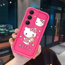 Ucuc Samsung Galaxy S25 Fe Uyumlu Pembe Kırmızı Silikon Kılıf Darbeye Dayanıklı Kamera Koruma