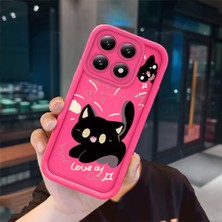 Ucuc Xiaomi Mi 14T Uyumlu Pembe Kırmızı Silikon Kılıf Darbeye Dayanıklı Kamera Koruma