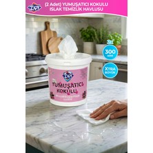 300 Adetli Zipy Yumuşatıcı Lilyum Çiçek Bahçesi Kokulu Islak Kova Mendil Yüzey Temizlik Havlusu