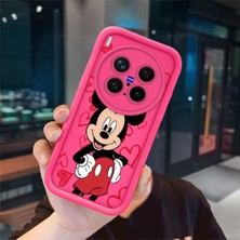 Ucuc Vivo X300 Pro Uyumlu Pembe Kırmızı Silikon Kılıf Darbeye Dayanıklı Kamera Koruma