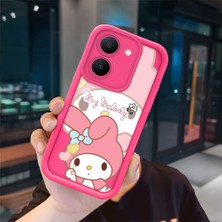 Ucuc Vivo Y27 5G/Y27S Uyumlu Pembe Kırmızı Silikon Kılıf Darbeye Dayanıklı Kamera Koruma