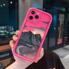 Ucuc iPhone 12 Pro Uyumlu Pembe Kırmızı Silikon Kılıf Darbeye Dayanıklı Kamera Koruma