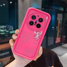 Ucuc Vivo X200 Pro Uyumlu Pembe Kırmızı Silikon Kılıf Darbeye Dayanıklı Kamera Koruma
