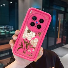 Ucuc Vivo X300 Pro Uyumlu Pembe Kırmızı Silikon Kılıf Darbeye Dayanıklı Kamera Koruma