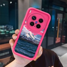 Ucuc Vivo X300 Pro Uyumlu Pembe Kırmızı Silikon Kılıf Darbeye Dayanıklı Kamera Koruma