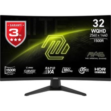 MSI 31.5" MAG 321CQF E18 2560x1440 (WQHD) 16:9 CURVE 1500R RAPID VA 180HZ 0.5MS FREESYNC GAMING MONITOR