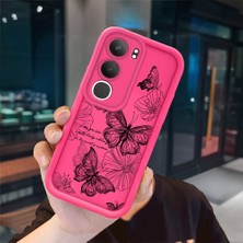 Ucuc Vivo Y19S 4G/Y19S Pro Uyumlu Pembe Kırmızı Silikon Kılıf Darbeye Dayanıklı Kamera Koruma
