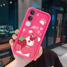 Ucuc Vivo Y31/Y21D Uyumlu Pembe Kırmızı Silikon Kılıf Darbeye Dayanıklı Kamera Koruma