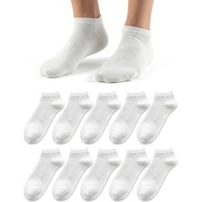 10'lu Pamuklu Dikişsiz Düz Gündelik Klasik Erkek Kadın Sneaker Çorap, Bilek Boy Kısa Spor Koşu Yürüyüş Çorabı 3007