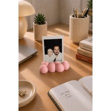 Bit Byte Brick Cloud Polaroid Fotoğraf Standı - Instax Masaüstü Fotoğraf Tutucu - Şeftali Pembe