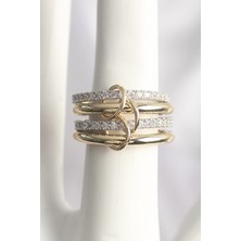 SHC4200 Pirinç Mix Renk Zirkon Taşlı 4'lü Kadın Yüzük