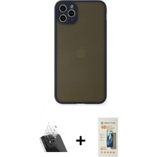 Marsilyan™- iPhone 11 Pro Max Kılıf Ahenk Çizgi Serisi - Siyah 6d Mat Seramik Hayalet Nano Ekran Koruyucu + Şeffaf Kamera Lens Koruma Cam