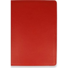 Almira Butik Mey Ithalat®  Samsung Galaxy X800 Tab S8 Plus 12.4 Kılıf 360 Tablet Deri Kılıf - Kırmızı