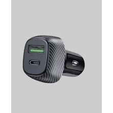 Zero Land Muratech Araç Tipi Hızlı Şarj Adaptörü Type-C Pd USB Çift Port Kompakt