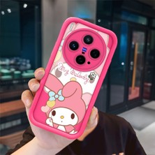 Ucuc Vivo X300 Uyumlu Pembe Kırmızı Silikon Kılıf Darbeye Dayanıklı Kamera Koruma