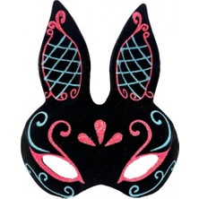 İlanib Ticaret Siyah Mavi Kırmızı Tavşan Maskesi