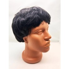 İlanib Ticaret Siyah Renk Kısa Kesim Içi Astarlı Erkek Peruğu