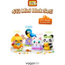 Vagonlife Loz Micro Block 4'lü Hayvan Figürü Seti 4 Farklı Model Dekoratif Oyuncak Yapım Seti Yapı Blok Seti