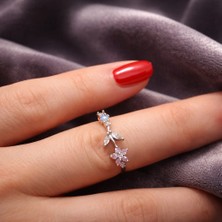 Jane Silver 925 Ayar Gümüş Renkli Dallı Yüzük