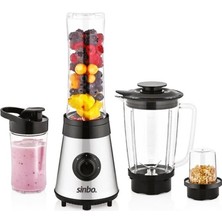 İlanib Ticaret Buz Kırıcı - Kahve Öğütücü Hazneli - Şişeli Çok Amaçlı Smoothıe Blender 800ML - 500W SHB-3190 (5567)