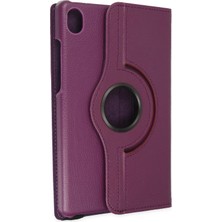 Almira Butik Mey Ithalat®  Lenovo Tab M8 Kılıf 360 Tablet Deri Kılıf - Mürdüm