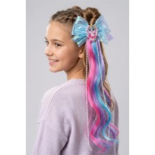 Petek Aksesuar Unicorn Incili Uzun Postiş Renkli Çocuk Pens Toka