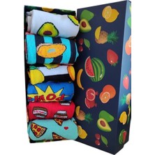 Famemus Accessory 6 Çift Renkli Desenli Unisex Çorap Seti – Eğlenceli ve Renkli Tasarımlar