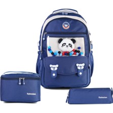 Relaxion 3'Lü Set İlkokul Okul Çantası Beslenme Kalemlikli Sırt Çantası Seti Lacivert 1940