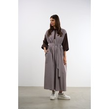 HANIQA Çizgili Polo Yaka Elbise | 25262 | 44-50