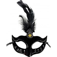 İlanib Ticaret Siyah Tüylü Süet Parti Maskesi