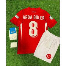 Türkiye Euro 2024 A.r.d.a Güler 8 Numara Çocuk Forması 4'lü Set (Red)