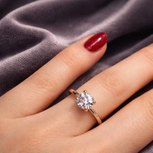 Jane Silver 925 Ayar Gümüş Tektaş Yüzük