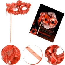 İlanib Ticaret Kırmızı Işıltılı Tutmalı Fotoğraf Çekimi Maskesi