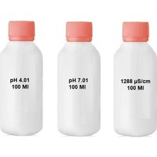 Tekno İstanbul pH 4.01 - 7.01 - İletkenlik 12.88 mS/cm Kalibrasyon Çözeltisi Tampon Çözelti 100 mL