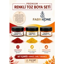 Fabrikone 3'lü Set Premium Toz Mum Boyası Hobi Seti - 5 cc (Kırmızı, Sarı, Turuncu) BKFAB3KSRT5G