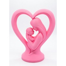 My Craft 3D MYCRAFT3D 2'li Anneler Günü Hediyesi Kalp Içinde Anne Bebek Figürlü Biblo - Dekoratif Heykel 12CM