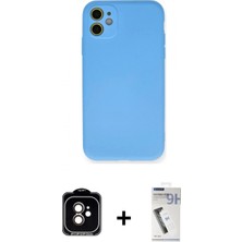 Marsilyan™- iPhone 11 Kılıf Ahenk Serisi - Şeffaf Uv Polymer Nano Ekran Koruyucu + Turuncu Pvd Metal Kamera Lens