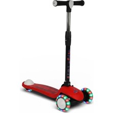 Pozart Pro Işıklı ve Katlanabilir LED Işıklı 3 Tekerlekli Çocuk Scooter 50KĞ Kapasite 3+Yaş