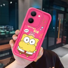 Ucuc Vivo Y27 5G/Y27S Uyumlu Pembe Kırmızı Silikon Kılıf Darbeye Dayanıklı Kamera Koruma