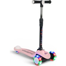 Pozart Pro Işıklı ve Katlanabilir LED Işıklı 3 Tekerlekli Çocuk Scooter 50KĞ Kapasite 3+Yaş